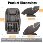 BOSSCARE Massage Chair Recliner with Zero Gravity, Full Body Airbag Massage Chair with Bluetooth Speaker, Foot Roller Brown - Image 5