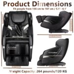 Massage Chairs SL Track Full Body Massage Recliner with Foot Roller,Airbag Massage,Zero Gravity, Bluetooth Speaker Black - Image 3