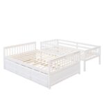 Twin-Over-Full Bunk Bed with Twin size Trundle , Separable Bunk Bed with Drawers for Bedroom - White - Image 7