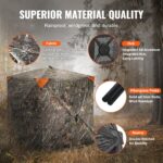 VEVOR Hunting Blind, 270° See Through Ground Blind, 1-2 Person Pop Up Deer Blind for Hunting with Carrying Bag, Portable Resilient Hunting Tent, One-Way See-Through Mesh for Turkey and Deer Hunting - Image 4
