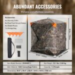 VEVOR Hunting Blind, 270° See Through Ground Blind, 1-2 Person Pop Up Deer Blind for Hunting with Carrying Bag, Portable Resilient Hunting Tent, One-Way See-Through Mesh for Turkey and Deer Hunting - Image 6