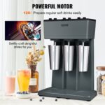 VEVOR Milkshake Maker, 375W x 3 Electric Milkshake Machine, Triple Heads Drink Mixer Blender Machine, 3-Speed Milkshake Mixer with 3 x 820 ml Stainless Steel Cups, for Commercial and Home - Image 2