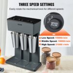 VEVOR Milkshake Maker, 375W x 3 Electric Milkshake Machine, Triple Heads Drink Mixer Blender Machine, 3-Speed Milkshake Mixer with 3 x 820 ml Stainless Steel Cups, for Commercial and Home - Image 5