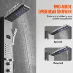 VEVOR Shower Panel System, 6 Shower Modes, LED & Screen Hydroelectricity Shower Panel Tower, Rainfall, Waterfall, 5 Massage Jets, Tub Spout, Handheld Shower, Stainless Steel Wall-Mounted Shower Set - Image 3