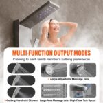 VEVOR Shower Panel System, 6 Shower Modes, LED & Screen Hydroelectricity Shower Panel Tower, Rainfall, Waterfall, 5 Massage Jets, Tub Spout, Handheld Shower, Stainless Steel Wall-Mounted Shower Set - Image 4