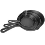 3Pcs Pre-Seasoned Cast Iron Skillet Set 6/8/10in Non-Stick Oven Safe Cookware Heat-Resistant Frying Pan - Image 6