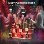 LED Lighted Liquor Bottle Display Shelf, 24 Inch Bar Display Shelf, DIY Illuminated Bottle Shelf with App & Remote Control, 3 Step Freestanding Holding Bottles for Home Bar, Party, Grey - Image 2