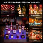 LED Lighted Liquor Bottle Display Shelf, 24 Inch Bar Display Shelf, DIY Illuminated Bottle Shelf with App & Remote Control, 3 Step Freestanding Holding Bottles for Home Bar, Party, Grey - Image 3