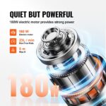 VEVOR Low Profile Oil Drain Pan, 20 Gallon Oil Drain Pan with Pump, Oil Change Pan with 180W Electric Pump, 8.2ft Hose & Folding Handle, Rolling Oil Drain Cart for Trucks, Buses, RVs - Image 3