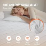 VEVOR Heated Mattress Pad 39x75 in Electric Warmer Coral Fleece with Auto Off - Image 4