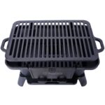 Oval Cast Iron Grill Outdoor, Portable Charcoal Grill and Tabletop Cast Iron Skillet - 100% Cast Iron, Enameled, Durable, Small Charcoal Grill, Camping Stove, Hibachi Grill - Image 4