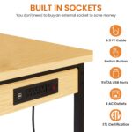 48''Adjustable Workbench with pegboard, Heavy Duty Wooden Desktop Workbench with Wheels, 1600 lb. Load Capacity, Rolling Workbench with AC/USB Outlet, Hooks, Shelf, for Garage, Workshop, Office, Home. - Image 2