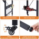 48''Adjustable Workbench with pegboard, Heavy Duty Wooden Desktop Workbench with Wheels, 1600 lb. Load Capacity, Rolling Workbench with AC/USB Outlet, Hooks, Shelf, for Garage, Workshop, Office, Home. - Image 3