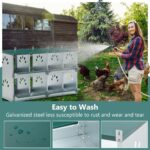 8 Compartment Chicken Nesting Boxes,For Laying Eggs, Metal Poultry Nest Box Wall Mount for Chickens, Hens, Large Vented Holes Chicken Coop Box - Image 3