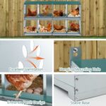 8 Compartment Chicken Nesting Boxes,For Laying Eggs, Metal Poultry Nest Box Wall Mount for Chickens, Hens, Large Vented Holes Chicken Coop Box - Image 4