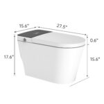 Smart Bidet Toilet with Built-in Bidet Seat, Heated Seat, Tank, Remote Control, Foam Shield, Foot Sensor, Warm Water, One-Piece Toilet for Bathroom, White - Image 2