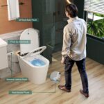 Smart Bidet Toilet with Built-in Bidet Seat, Heated Seat, Tank, Remote Control, Foam Shield, Foot Sensor, Warm Water, One-Piece Toilet for Bathroom, White - Image 3