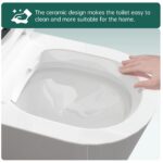Smart Bidet Toilet with Built-in Bidet Seat, Heated Seat, Tank, Remote Control, Foam Shield, Foot Sensor, Warm Water, One-Piece Toilet for Bathroom, White - Image 4