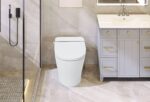 Heated Seat Smart Toilet without Bidet, Upmarket Compact Dual Flush Toilet 1/1.28 GPF, Tank less toilet with Adjustable Temp Heated Seat, Foot sensor Flush, White Night Light, Knob Control,Auto Flush - Image 3