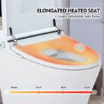 Heated Seat Smart Toilet without Bidet, Upmarket Compact Dual Flush Toilet 1/1.28 GPF, Tank less toilet with Adjustable Temp Heated Seat, Foot sensor Flush, White Night Light, Knob Control,Auto Flush - Image 4
