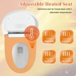 Smart toilet with Built-in Heated Seat, One Piece Elongated Modern Toilet with Adjustable Temp Heated Seat, Auto Flush, Dual Flush Toilet 1/1.28 GPF, Foot sensor Flush, White Night Light,Knob Control - Image 4