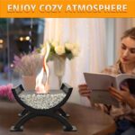 Round Glass Large Tabletop Fireplace 12.5" H Portable Fire Bowl Pot Clean Burning Fireplace for Indoor Outdoor Patio Parties Events(Black) - Image 4