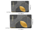 2 Pieces Modern Black&Gold Bath Tub Mat Set Non-Slip Rubber Backing 20" x 32"&16" x 24" - Image 5