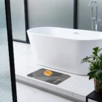 2 Pieces Modern Black&Gold Bath Tub Mat Set Non-Slip Rubber Backing 20" x 32"&16" x 24" - Image 6