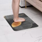 2 Pieces Modern Black&Gold Bath Tub Mat Set Non-Slip Rubber Backing 20" x 32"&16" x 24" - Image 7