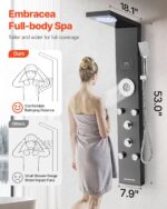 Shower Panel Tower System Stainless Steel Column Rainfall Head Massage Jet 6Mode - Image 2