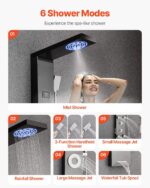 Shower Panel Tower System Stainless Steel Column Rainfall Head Massage Jet 6Mode - Image 3