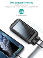 10000mAh Solar Charger Portable Power Bank USB-C Port Mobile Battery Pack for Phone - Image 2