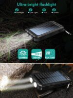 10000mAh Solar Charger Portable Power Bank USB-C Port Mobile Battery Pack for Phone - Image 5