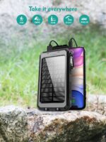 10000mAh Solar Charger Portable Power Bank USB-C Port Mobile Battery Pack for Phone - Image 6