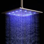 12 Inch Modern LED Stainless Steel Square Ceiling Mount Rain Shower Head in Brushed Nickel - Image 6