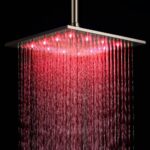 12 Inch Modern LED Stainless Steel Square Ceiling Mount Rain Shower Head in Brushed Nickel - Image 7