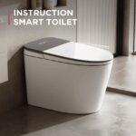 Safe Silent Smart Toilet Smart Bidet Toilet Top Replacement Fluids Safe Anti-Leakage Antibacterial Seat Deodorizing Silent Smart Toilet Instant Deodorization, Seat Wash/Woman Wash/Mobile, Heated Sea