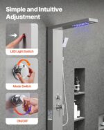 Shower Panel Tower System Stainless Steel Column Rainfall Waterfall Head 5 Modes - Image 6