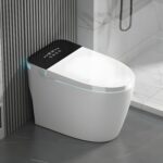 Smart toilet with bidet built in One-piece Bidet Toilet Seat,Foot Sensor Flushing, Heated Seat and Multi-Functional Remote Control Night Light,LED Display